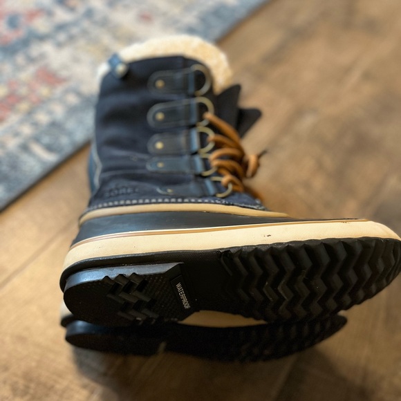 Sorel‎ Joan of Arctic Size 9 Boots Shearling Blue Suede - Picture 2 of 7